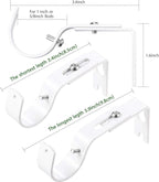 Frienda 12 Pcs Curtain Rod Brackets Adjustable Holder Wall for 1 Inch Diameter Curtain Rod General Bracket Hooks with Screws (Matt White)