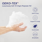 18 x 18 Pillow Insert Set of 2, Machine Washable Soft Fluffy Hypoallergenic Virgin Polyester Premium Throw Pillow Stuffer, Decorative Cushion for Bed, Couch, Sofa - White