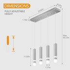 4-Light Dining Room Modern Pendant Light Kitchen Fixture Dimmable LED Chrome Mini Pendant Lighting fo Kitchen Island Study Pendant Lights
