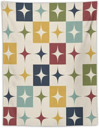 ICMOLYYENLO Boho Medieval Cat Tapestry, Abstract Atomic Starburst Geometric Aesthetic Art Wall Hanging For Bedroom Living Room Dormitory 50x60 Inches