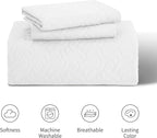 Love's cabin Quilts for Queen Bed White Bedspreads - Soft Bed Summer Lightweight Bedspread Comforter - Modern Style Wave Pattern Coverlet for All Season - 3 Pieces (1 Quilt, 2 Pillow Shams)