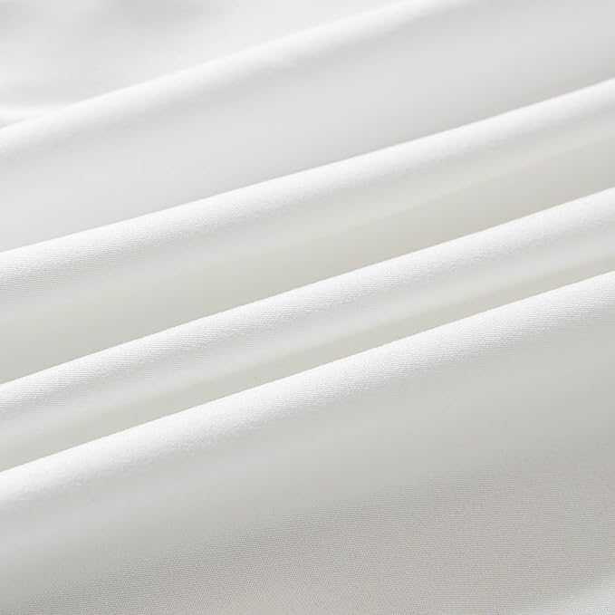 Bed Skirt Queen Size Ruffled Bed Skirt with Split Corners, 14 Inch Drop Dust Ruffle Bed Skirt with Platform, Ivory