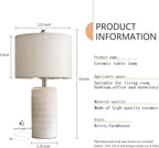 PoKat 23" Modern Ceramic Table Lamp Set of 2 for Living Room White Desk Lamps for Bedroom Farmhouse Bedside Nightstand Bedside Lamp End Table Lamps Beige
