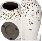 Handcrafted Flower Vase, 9.5" Tall Terracotta Vases, Vintage Rustic Ceramic Vase Décor, Wide Mouth, Matte Finish for Home Office Resto Café Décor