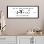 The Best Memories Are Made Gathered Around The Table Wall Art 40"x15" Large Dining Room Wood Framed Signs Kitchen Wall Hanging Decor (Black)