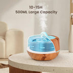 500ml Essential Oil Diffuser with 10 Scented Essential Oils,Wood Grain Ultrasonic Oil Diffuser,Aromatherapy Diffuser with Remote Control,Timer,7 Colors Light,2 Mist Modes for Large Room Office,Yellow