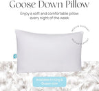 East Coast Bedding Pure Dream Firm Pillow Queen Pillow Medium Support, Queen Size 20x30 Inch Goose Feather Down Pillows, 100% Cotton Shell Pack of 1