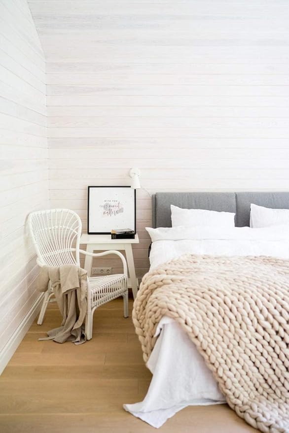 Knitted Throw Blanket for Sofa,Handmade Knit Chunky Blanket Throw Sofa Throw for Gift Sofa Bed,Chunky Knit Blanket(Camel 60"x60")