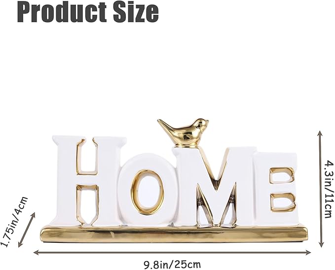 Love Sign Decoration,White and Gold Love Signs for Home Decor Statue,Modern Bird Sculpture Personalized Love Decor,Gold Style Figurine Decorative Ornaments for Living Room,Bedroom,Desktop (Home white)