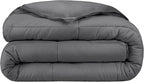 Bare Home Duvet Insert Comforter - Queen Size - Goose Down Alternative - Ultra-Soft - Premium 1800 Series - All Season Warmth - Bedding Comforter (Queen, Grey)