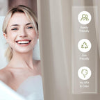 AmazerBath Shower Curtain Liner, 72x72 Tan Shower Liner, Cute Plastic Shower Curtain Liners, Lightweight Waterproof PEVA Khaki Shower Curtains for Bathroom with Magnets and 12 Grommet Holes