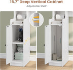 Itaar Over The Toilet Storage Cabinet, Over Toilet Bathroom Organizer with Glass Doors & Toilet Paper Holder Stand, Home Space-Saving Toilet Rack, for Bathroom, Restroom, Laundry(White)