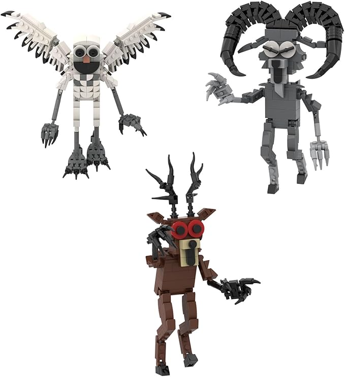 3Pcs 99 N-ights in The Forest Block Model DIY Gothic Building Decorative Monster Figurine Ornaments, Creative Collectible Gift, Funny Desk Display