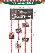AKEROCK Christmas Card Holder Display, Christmas Wall Decor - Wooden Hanging Christmas Picture Frame with 30 Clips for Xmas Holiday Wall Door Window Home Décor