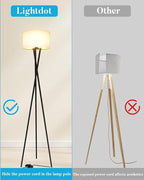 Lightdot Black Tripod Floor Lamp, Modern Floor Lamps for Living Room, Standing Lamp with Linen Shade, E26 Bulb Included, 66" Tall Floor Lamp for Bedroom, Home Office