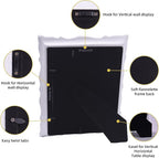 8x10 Vintage Picture Frame with Embossed Flower Design, White Ornate Frame for 8x10 or 5x7 Pictures with White Mat, Hand-Crafted Resin Antique Frames for Tabletop & Wall Hanging, Home Decor (White)