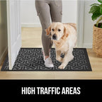 GORILLA GRIP 100% Waterproof All-Season WeatherMax Doormat, 72x24, US Designed Natural Rubber, Stain and Fade Resistant, Low Profile Indoor Outdoor Door Mats, Easy Clean Patio Mat, Slate Geometric