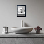 Kids Bathroom Wall Art Black and White Cute Animal Canvas Print Painting Funny Rabbit in Bathtub Bathroom Picture Wall Decor