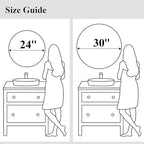 Fabuday Black Round Mirror 30 Inch - Large Circle Mirror for Bathroom, Living Room, Hallway, Entryway, Matte Aluminum Frame Circular Mirrors for Wall Decor