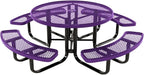 Coated Outdoor Furniture Heavy-Duty Portable Outdoor Kids Table with Umbrella Hole, Expanded Metal Kids Picnic Table, Commercial-Grade, Made in America (46 In, Round, Childrens, Purple)