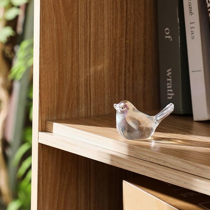 Crystal Glass Bird Figurines Dazzle Clear Glass Bird Decoration Paperweight Hand Blown Glass Art Animal Collectible Figurines Gift for Women