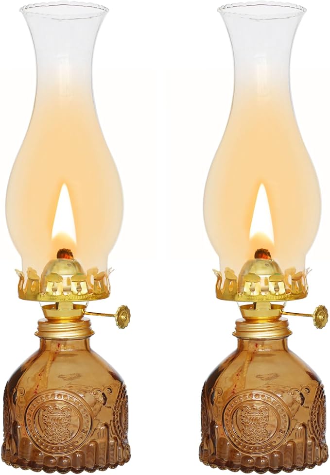 Oil Lamps for Indoor Use Vintage Hurricane Emergency Glass Oil Lamp Large Kerosene Lantern Classic Rustic Decorative Kerosene Lamp