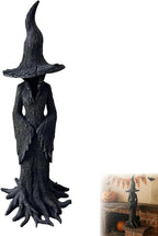 Cracker Barrel Witch Statue – Halloween Witch Statue,Hand-Painted Gothic Guardian for Home & Mantel, Retro Magician Resin Figurine, Dark Fantasy Collectible