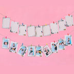 Hanging Photo Display Photo Holder String with Clips Photo Frame Set Perfect Wall Decor for Teen Bedroom Home Cubicle Office Retro Postmark *1