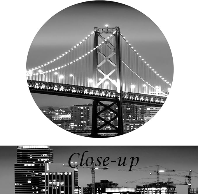 KREATIVE ARTS - San Francisco Bay at Night in Black and White Bridge 3 Panels Modern Landscape Artwork Canvas Prints Cityscape Pictures Paintings on Canvas Wall Art for Home Decor (12x16inchx3pcs)