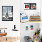 8x8 Picture Frame Set of 6, Display Pictures 5x5 with Mat or 8x8 Without Mat for Wall Mounting or Table Top Display,Black