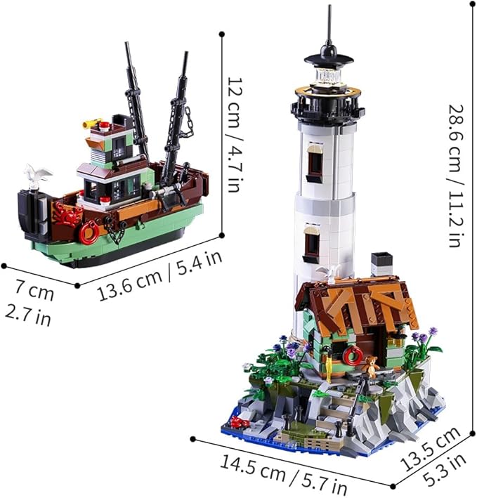 House Building Block Adults Sets, The Island Modular Architecture Construction Building Model Set Present for, (1480 Pcs)