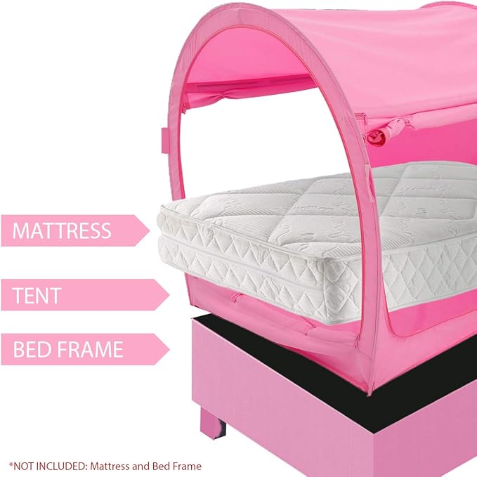 LEEDOR Bed Tent Dream Tents Bed Canopy Shelter Cabin Indoor Privacy Warm Breathable Pop Up Twin/Full/Queen for Kids and Adult Patent Pending(Mattress Not Included)