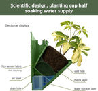 Self Watering Wall Mounted Vertical Planter, 36 Pots Wall Planter Indoor Vertical Living Green Plant Wall Easy Installation (Green)