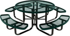 Coated Outdoor Furniture Heavy-Duty Portable Outdoor Kids Table with Umbrella Hole, Expanded Metal Kids Picnic Table, Commercial-Grade, Made in America (46 In, Round, Childrens, Dark Green)
