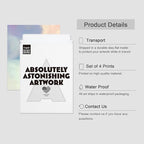 SIGNWIN Poster Bathroom Decor 11"x14"x 4, Wall Art Room Decor Multicolor for Living Room, Bedroom, Office White Pastel Watercolor Rainbow Sky Clouds Abstract Geometric Illustrations Colorful