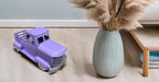 Metal Truck Decor,Farmhouse Truck Decor,Decorative Tabletop Storage & Pick-up Metal Truck Planter, 12.5" x 5.75" x 6.25" inches (Purple)