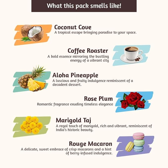 Folkulture Incense Stick with Holder for Gift | Set of 6-120 Organic Fall Insence-Sticks with 45 Mins Burn Time | Non Toxic Coconut Insense Sticks or Fall Scents, Coffee, Rose | Travel Incensios