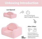 Welnow 2-in-1 Kids Sofa Chair, Convertible Toddler Chair Flip Out Children Sofa Chair with Wave Armrests Folding Kids Play Sofa with Side Pockets & Removable Cover Armchair for Girl or Boy