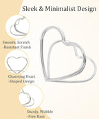 36 Pcs Heart Table Number Holders - Rust-Resistant Metal Place Card Stands for Weddings, Office & Home Decor (Silver)