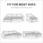 Yates Home Couch Covers for Sectional Sofa L Shape PU Leather Cushion Slipcover Water-Proof Elastic Chaise Seat Cover Protector Slip Cover for Settee Seater Replacement in Living Room（XXL, Chocolate