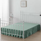 Bed Skirt Queen Size Ruffled Bed Skirt with Split Corners, 14 Inch Drop Dust Ruffle Bed Skirt with Platform, Sage Green, 14" Queen
