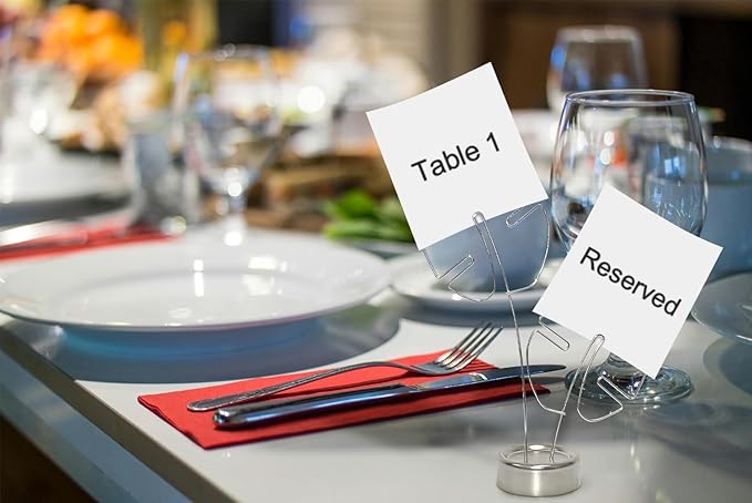 2-Pack Silver Photo Tree Holder, Gift Card Tree Holder, Photo Display Holder Stand, Memo Holder for Christmas, Wedding, Office, Birthday & Party Decorations