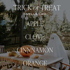 Sweet Water Decor Trick or Treat Candle, Autumn Scented Notes of Pumpkin, Spices, & Caramel, 40+ Hour Burn Time, Non-Toxic Soy Wax Blend, Poured in The USA, Cotton Wick, 9oz Glass Jar with Gold Lid