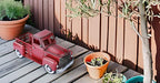 Metal Truck Decor,Farmhouse Truck Decor,Decorative Tabletop Storage & Pick-up Metal Truck Planter, 12.5" x 5.75" x 6.25" inches (Red)