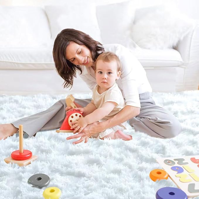 7x10 Area Rugs for Living Room: White Shag Area Rug 7 x 10 Carpets for Living Room - White Area Rug Modern Indoor Soft Shaggy Fuzzy Floor Carpet - Rugs for Bedroom,Living Room (White/7x10 Feet)