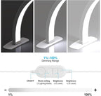 Foldable Large Half Moon LED Light,22" Arch Light for Table Nail Desk with Phone Stand, Upgrade Arch Light for Nail Techs with Wire Controller for Manicure Tattoo Beauty (White, Small)