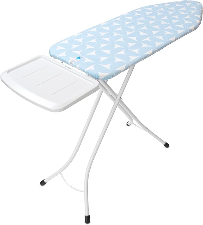 Brabantia Size C Ironing Board (49x18 in) 7 Height Options, Solid Steam Unit Holder (Fresh Breeze) Non-Slip Feet, Anti-Collapse Child Locks