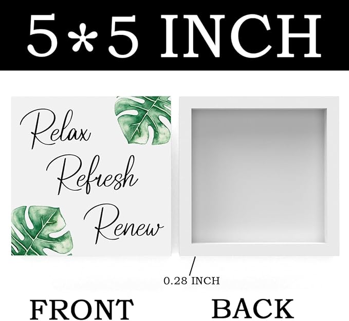 Boho Bathroom Decor, Funny Bathroom Decor, Funny Bathroom Wall Art, Black and White Bathroom Decor, Bathroom Decor for Shelves, Wooden Box Decor Sign for Home Farmhouse Office Living Room Table Shelf