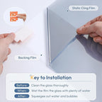 rabbitgoo Window Tint for Home One Way Privacy Window Film See Out Not in Heat UV Blocking Reflective Removable Static Cling Mirror Decorative House Glass Covering, Silver, 23.6 Inch X 6.5 Feet