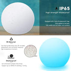 LED Night Light Ball Globe Lamp with Remote 8 Inch 16 RGB Colors Dimmable Mood Lights Rechargeable Outdoor Globe Light for Patio Nursery or Home Decor IP65 Waterproof Ball Light